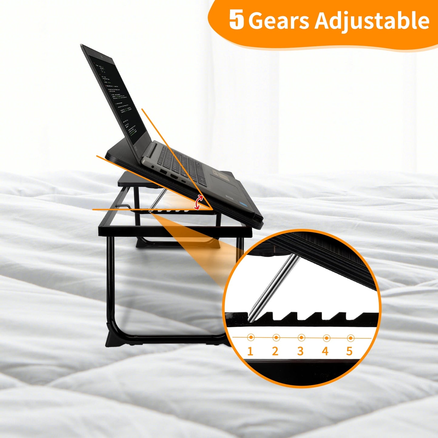 Laptop Bed Tray Table, Foldable Lap Desk for Bed and Sofa, Laptop Desk Notebook Stand for Eating Breakfast, Reading Book, Watching Movie on Ipad