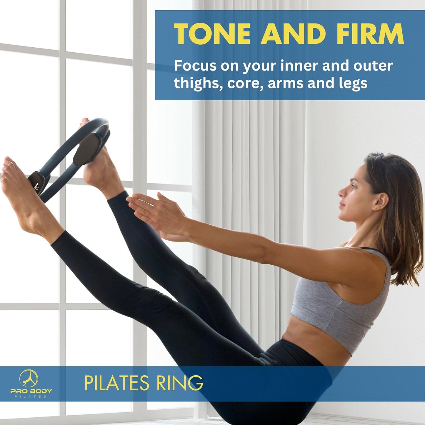 Fitness Ring – 14 Inch Pilates Ring for Focusing on Toning Inner Thighs, Arms, and Core