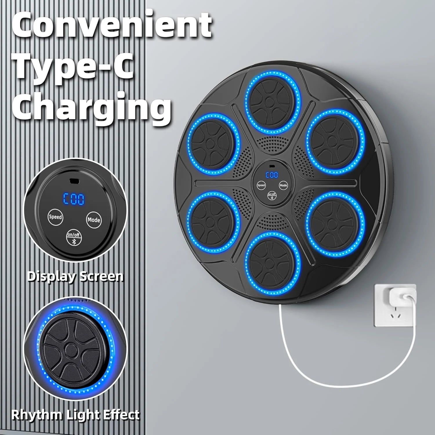 Bluetooth Music Boxing Machine, EASY To Set up + Pair Of Gloves INCLUDED!