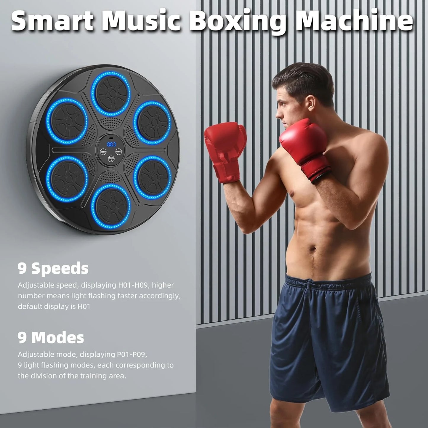 Bluetooth Music Boxing Machine, EASY To Set up + Pair Of Gloves INCLUDED!